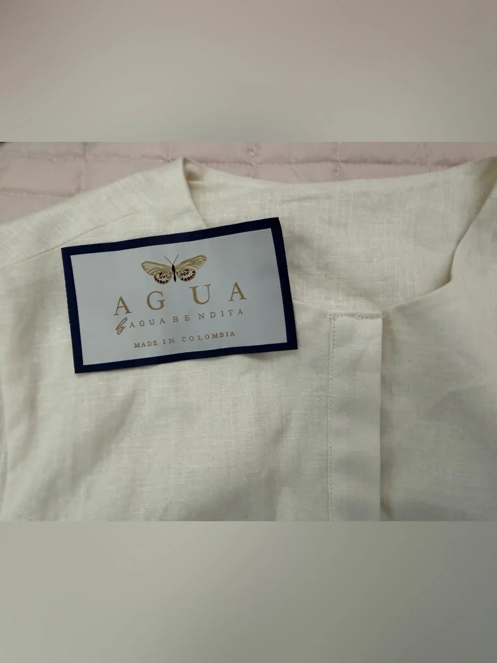 Agua by Agua Bendita Cumbre Linen Top in Cream - Size Small - Picture 10 of 15